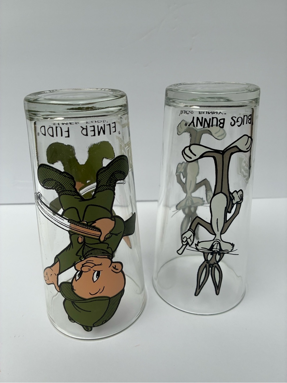 Vintage 1973 Pepsi Looney Tunes Bugs Bunny Elmer Fudd Glasses Set - Picture 13 of 13